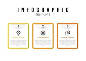 plantilla de lista infográfica con 3 puntos de columna e iconos vector