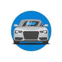 Modern sedan car front view, vector illustration