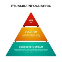 2 points pyramid list diagram, infographic element template vector, can be used for social media post, presentation, etc vector