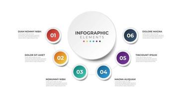 6 points circular sequence element of infographic, presentation, etc. vector