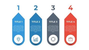 infographic element with 4 options, steps, processes, list, point. Business data visualization template vector