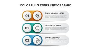 3 points of steps, infographic element template vector, list layout diagram. vector