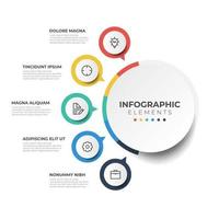 5 list infographic element vector template, steps or sequence layout diagram