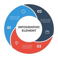 circle infographic element vector with 3 options, steps, list, parts. can be used for workflow, timeline, banner, brochure, social media post, etc