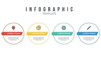 Data visualization template, circle infographic element vector with 3 points, options, list, icons. use for workflow, timeline, brochure, presentation slide, milestones, etc.