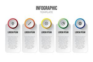 vector de elemento infográfico con 5 opciones o pasos