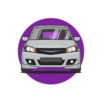 Hatchback modern car front view, vector illustration