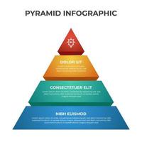 3 point, bullet, list pyramid diagram, business infographic element template vector, can be used for social media post, presentation, etc. vector