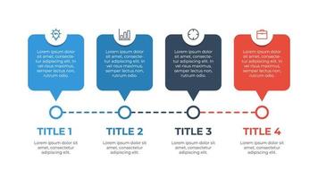 elemento infográfico con 4 opciones, pasos, procesos, lista, punto. vector