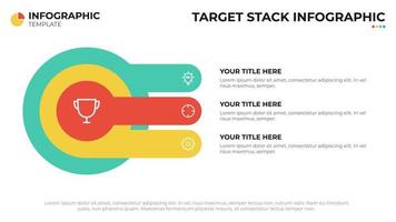 diagrama de destino o meta con 3 opciones, elemento infográfico, vector de plantilla de diseño de presentación