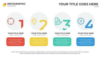 4 diagrama de lista, vector de plantilla de elemento infográfico, se puede utilizar para sitio web, banner, informe, presentación, anual