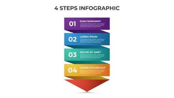 4 points of steps infographic template vector, arrow list diagram layout for presentation, etc vector