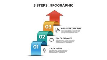 3 stairs of steps, infographic element template, layout design vector with list arrow diagram