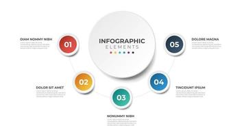 5 points circular sequence element of infographic, presentation, etc. vector