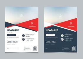 Set of business flyer template, brochure layout, poster design with geometric design vector