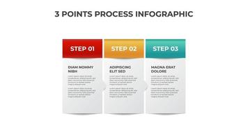 3 points of block list process diagram, infographic element template vector, can be used for presentation, etc vector