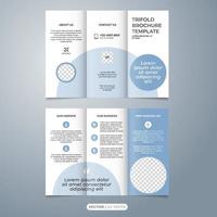 creative tri fold layout template design vector with teal blue color