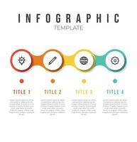 elemento de plantilla de lista infográfica con 4 puntos e iconos horizontales vector