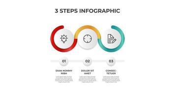 3 points of steps, list layout diagram vector, infographic element template vector