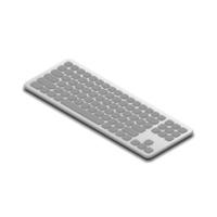 Ilustración de vector de teclado de computadora inalámbrico con vista isométrica