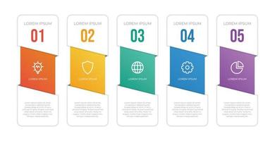 Infographic template vector with 5 steps, options. layout for workflow, timeline, brochure, presentation, etc.