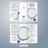 brochure with tri fold layout design template vector