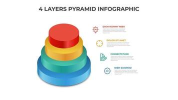 4 layers of pyramid infographic element vector, layout template for presentation, annual report, banner, etc vector