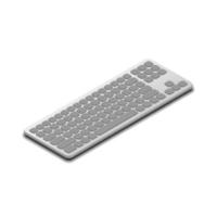 wireless pc keyboard isolated on white background vector illustration with isometric view