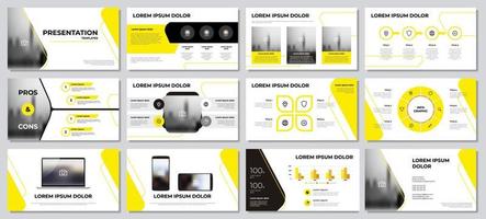 Presentation templates. yellow and black infographic element with white background. layout template vector for business, marketing, etc.