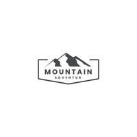 Retro Hipster Mountain Landscape for Adventure Logo Design Vector