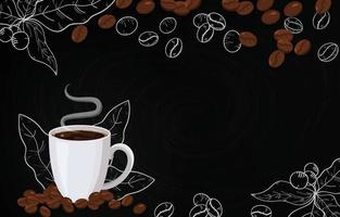 fondo del tema del café con una taza de café vector