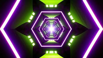 flickering neon light geometric tunnel vj loop video