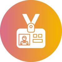 Id Card Glyph Round Circle Icon vector