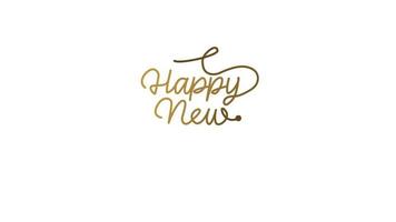Happy New Year Animated Text on White Background video