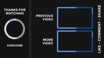 Youtube fine schermo su nero sfondo. Youtube outro modello. Youtube outro sfondo. adatto per video blog, tecnologia, e gioco contenuto.