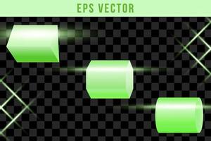 3D Geometrical green shapes in trendy isolated vector eps 10
