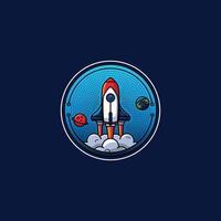 Premium vector, Rocket outer space logo. vector