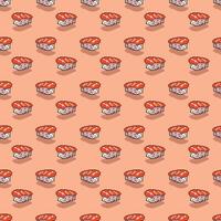 Asian food seamless cartoon pattern for all over design vector
