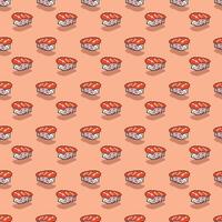 Asian food seamless cartoon pattern for all over design vector