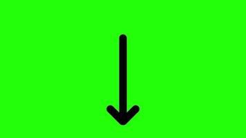 mano disegno di un freccia puntamento giù su verde sfondo video