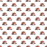 Asian food seamless cartoon pattern for all over design vector