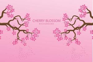 Cherry blossom background design. Free vector beautiful cherry blossom background