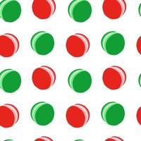 Red and green macaron seamless pattern. Vector macaron seamless pattern.