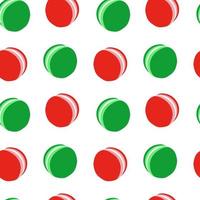 Red and green macaron seamless pattern. Vector macaron seamless pattern.