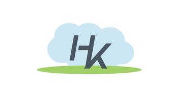 alfabeto letras iniciales monograma logo kh, kh, h y k vector