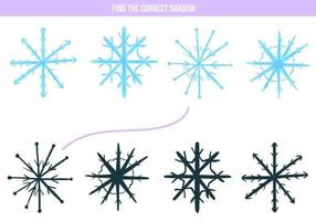 Shadow game with snowflakes vector