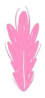 Flamingo feather in pink color vector