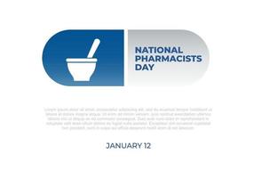 National pharmacist day isolated on white background celebrated on January 12 vector