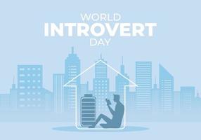 World introvert day background celebrated on january 2nd. vector