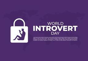 antecedentes del día mundial del introvertido celebrado el 2 de enero. vector
